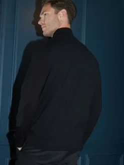 Gebreide Kleding*Threadbare - - Gebreide trui met rolkraag Zwart
