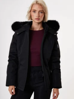 Jassen En Jacks|Threadbare - - Gewatteerde ski-jas met riem Zwart