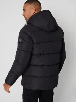 Jassen En Jacks*Threadbare - - Regenbestendig dubbellaags gewatteerd jack Zwart