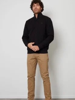 Sweaters En Hoody´S|Sweaters En Hoody´S|Threadbare Zwart - - Sweatshirt met korte rits aan de hals