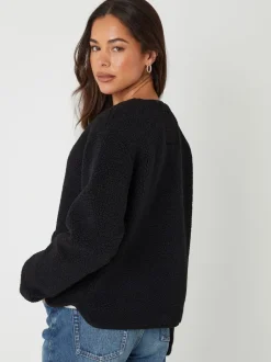 Jassen En Jacks|Threadbare - borg fleece Toggle jack Zwart