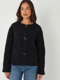 Jassen En Jacks|Threadbare - borg fleece Toggle jack Zwart