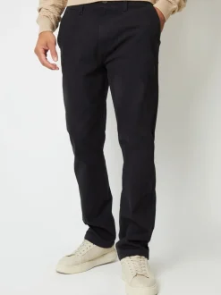 Broeken En Chino's|Threadbare - Broeken van canvas met Rechte pijpen en stretchy Zwart