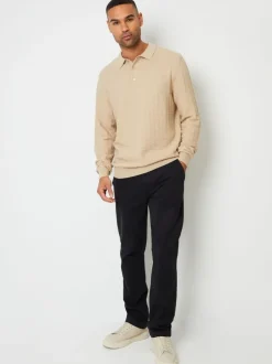 Broeken En Chino's|Threadbare - Broeken van canvas met Rechte pijpen en stretchy Zwart
