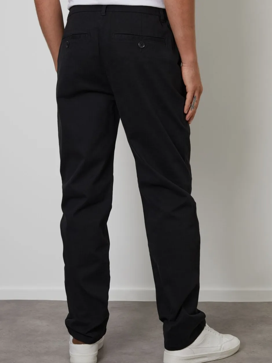 Broeken En Chino's*Threadbare - Chino met rechte pijpen en stretchy tailleband Zwart