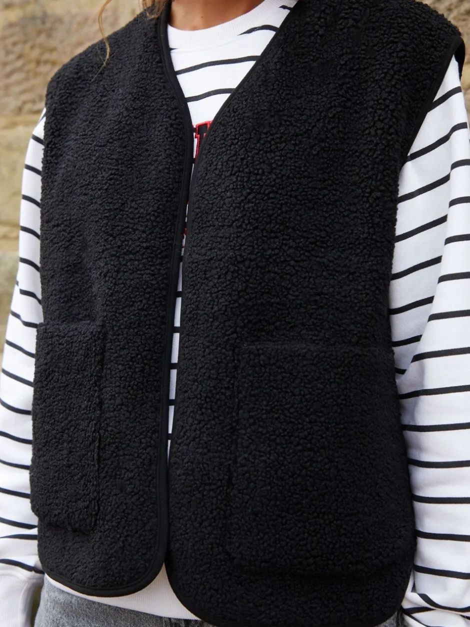 Jassen En Jacks*Threadbare - omkeerbaar gilet met borg Zwart