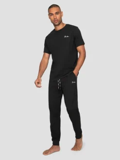 Pyjama's|Threadbare Zwart - pyjamaset