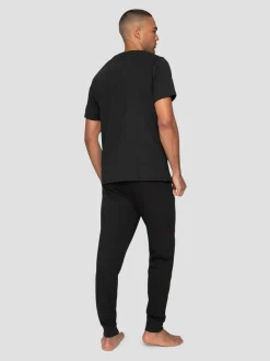 Pyjama's|Threadbare Zwart - pyjamaset
