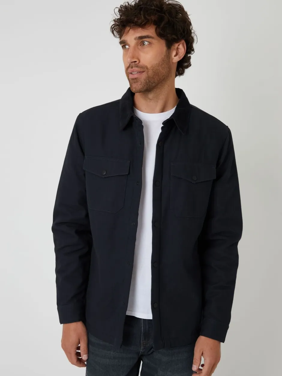 Blazers En Business-Jasjes|Threadbare - shacket gevoerd met borg Zwart