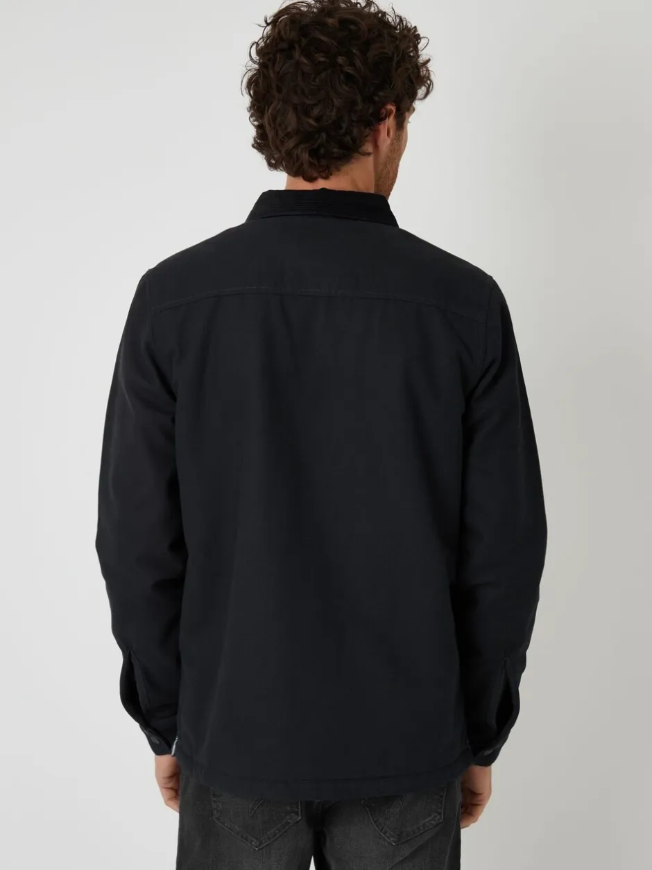 Blazers En Business-Jasjes|Threadbare - shacket gevoerd met borg Zwart
