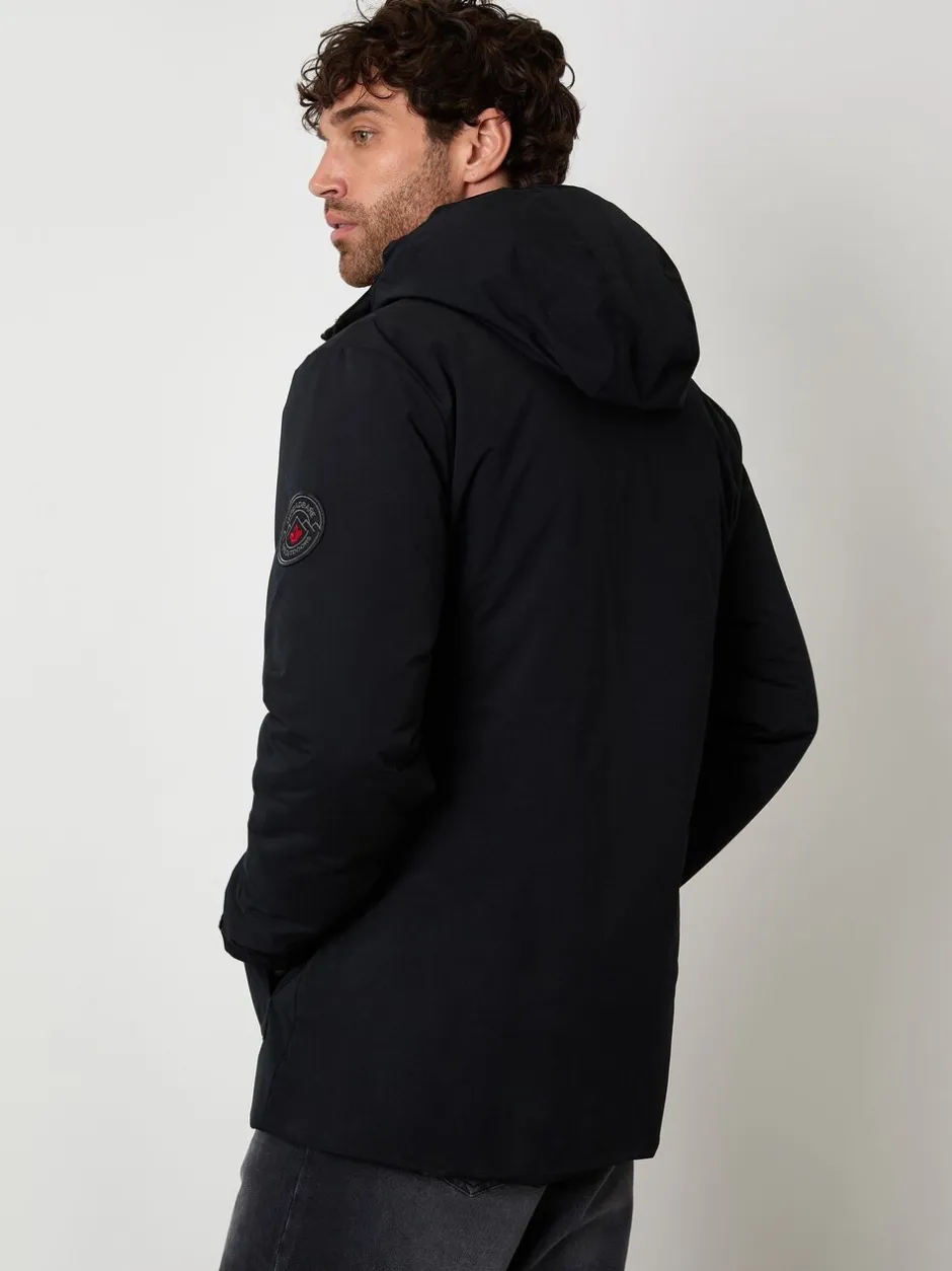 Jassen En Jacks|Threadbare - Showerproof Padded Hooded Coat Zwart