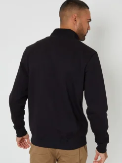 Sweaters En Hoody´S|Sweaters En Hoody´S*Threadbare - sweatshirt met trechterkraag en korte rits Zwart