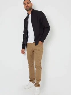 Sweaters En Hoody´S|Sweaters En Hoody´S*Threadbare - sweatshirt met trechterkraag en korte rits Zwart
