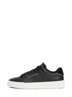 Sneakers|Tommy Hilfiger - Court Essential Leather Trainers Zwart