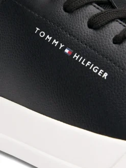 Sneakers|Tommy Hilfiger - Court Essential Leather Trainers Zwart