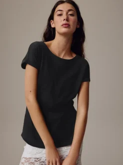 Tops En T-Shirts|Next Zwart - T-shirt met kapmouwtjes