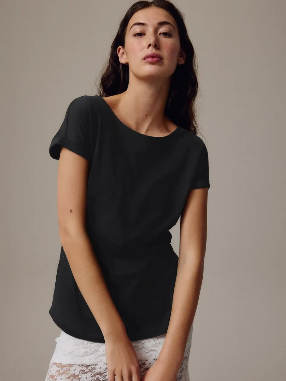 Tops En T-Shirts|Next Zwart - T-shirt met kapmouwtjes