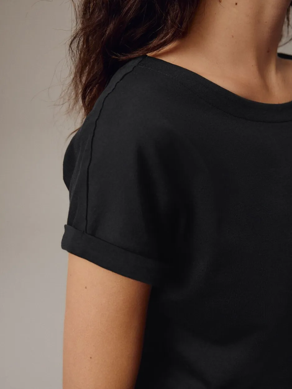 Tops En T-Shirts|Next Zwart - T-shirt met kapmouwtjes
