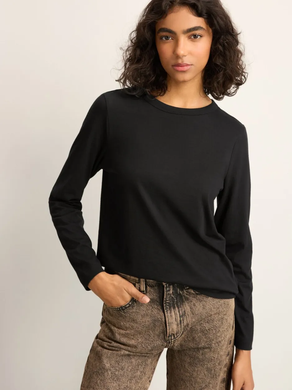 Tops En T-Shirts|Next Zwart - T-shirt met lange mouwen en ronde hals