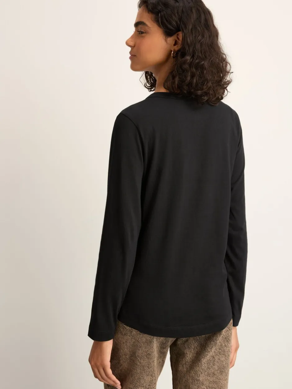 Tops En T-Shirts|Next Zwart - T-shirt met lange mouwen en ronde hals