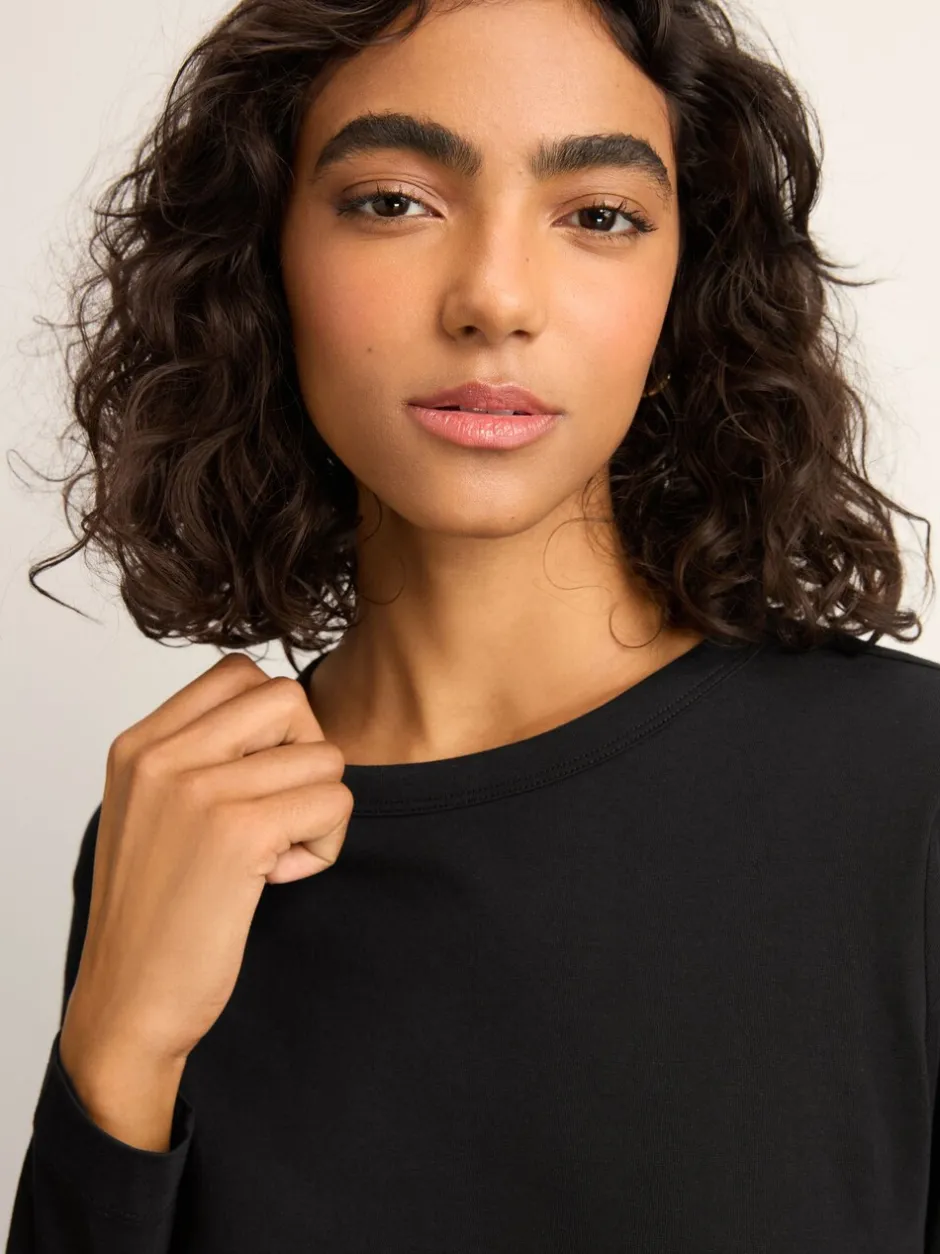Tops En T-Shirts|Next Zwart - T-shirt met lange mouwen en ronde hals