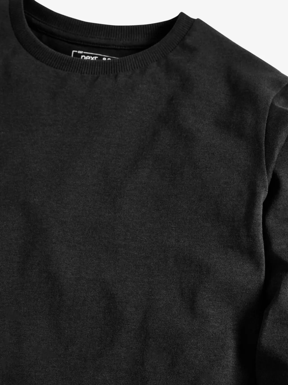 Schoolkleding|T-Shirts|Next - T-shirts met lange mouwen (3 - 16 jr) Zwart