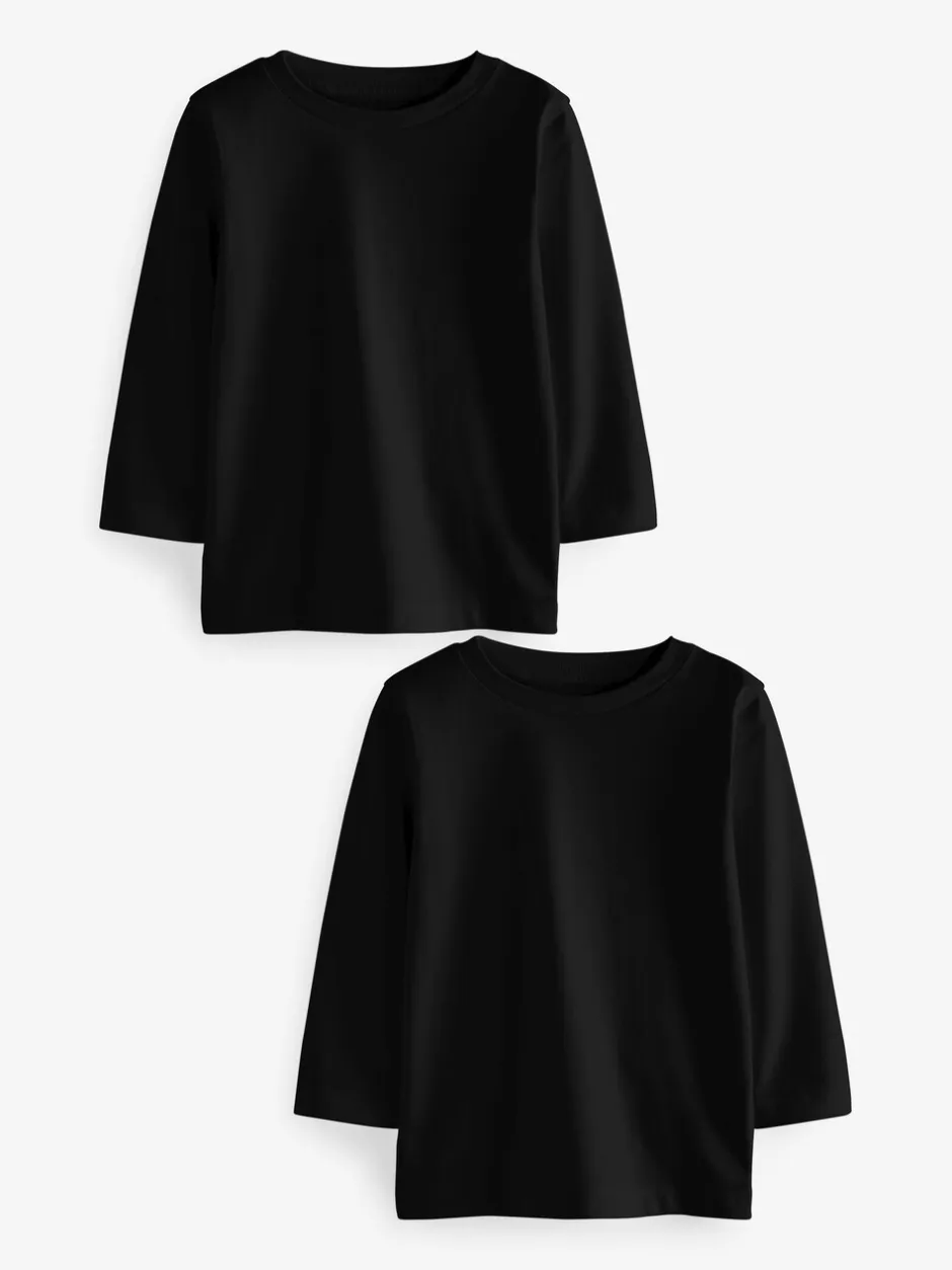 Schoolkleding|Next - T-shirts met lange mouwen (3mnd-7jr) Zwart