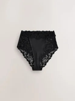 Onderbroeken*Next Zwart - Ultimate Comfort kanten slip verpakking van 2