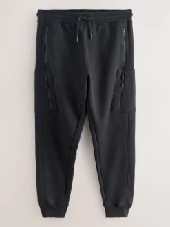 Joggingbroeken*Next - Utility Brushback Heavyweight Cargo Joggers Zwart