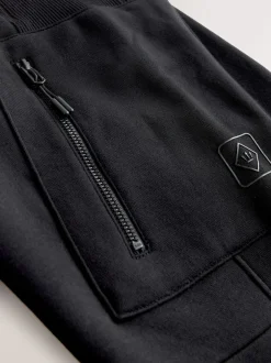 Joggingbroeken*Next - Utility Brushback Heavyweight Cargo Joggers Zwart