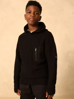Truien En Breisels*Next Zwart - Utility gebreide hoodie (3-16jr)