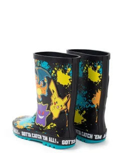 Laarzen|Vanilla Underground - Kids Pokemon Wellies with Handles Zwart
