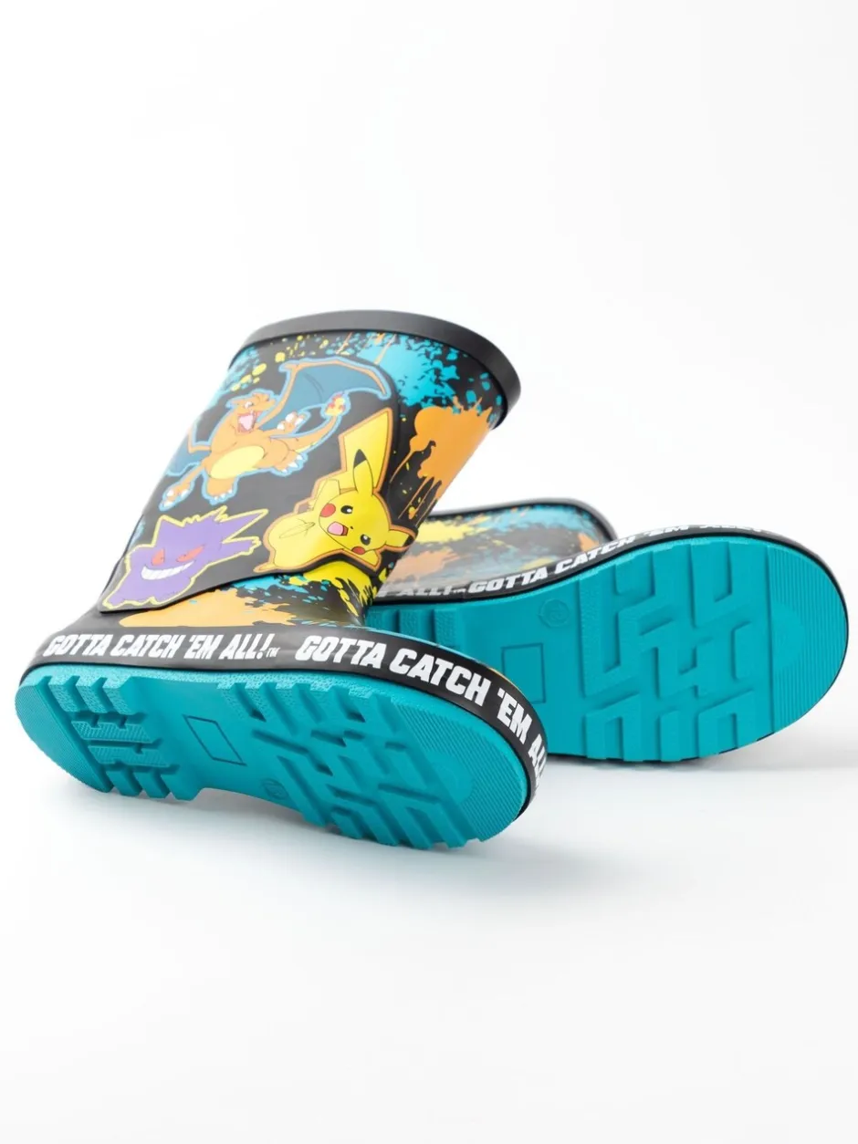 Laarzen|Vanilla Underground - Kids Pokemon Wellies with Handles Zwart