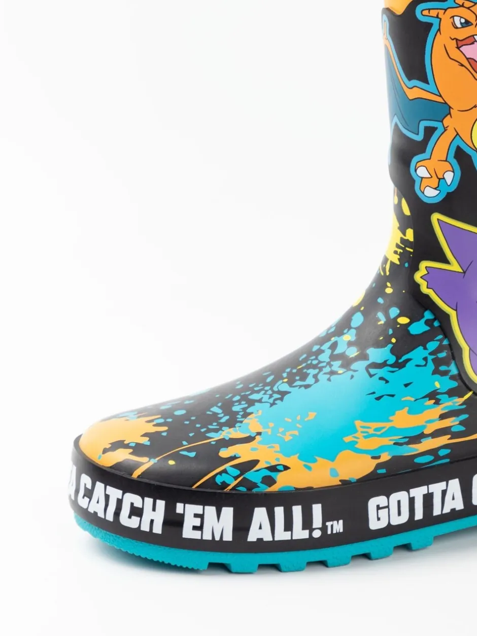 Laarzen|Vanilla Underground - Kids Pokemon Wellies with Handles Zwart