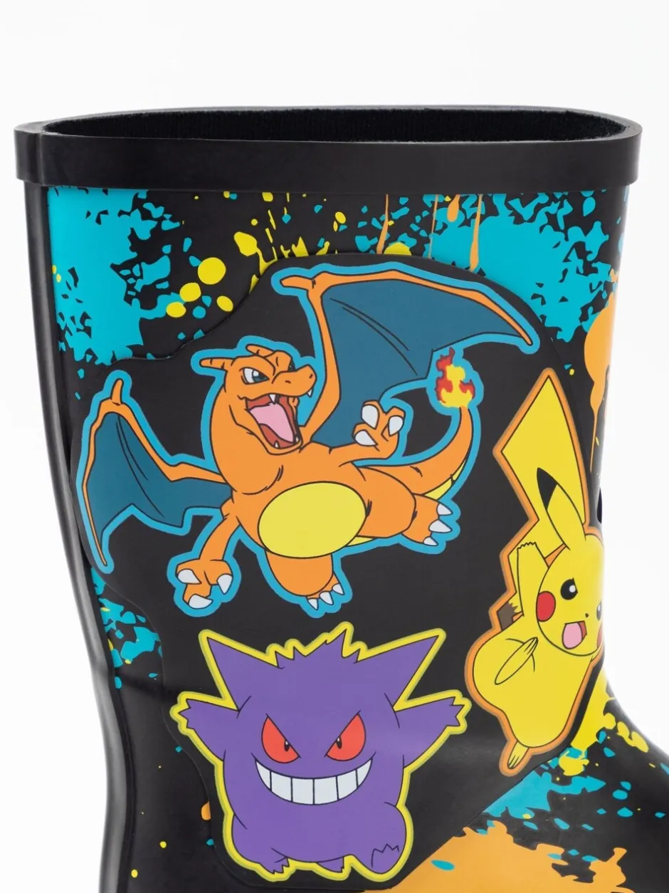 Laarzen|Vanilla Underground - Kids Pokemon Wellies with Handles Zwart