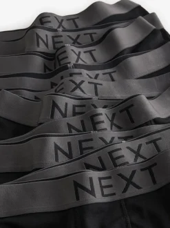 Ondergoed|Ondergoed|Next Zwart - Verpakking van 10 - 100% katoenen boxershorts