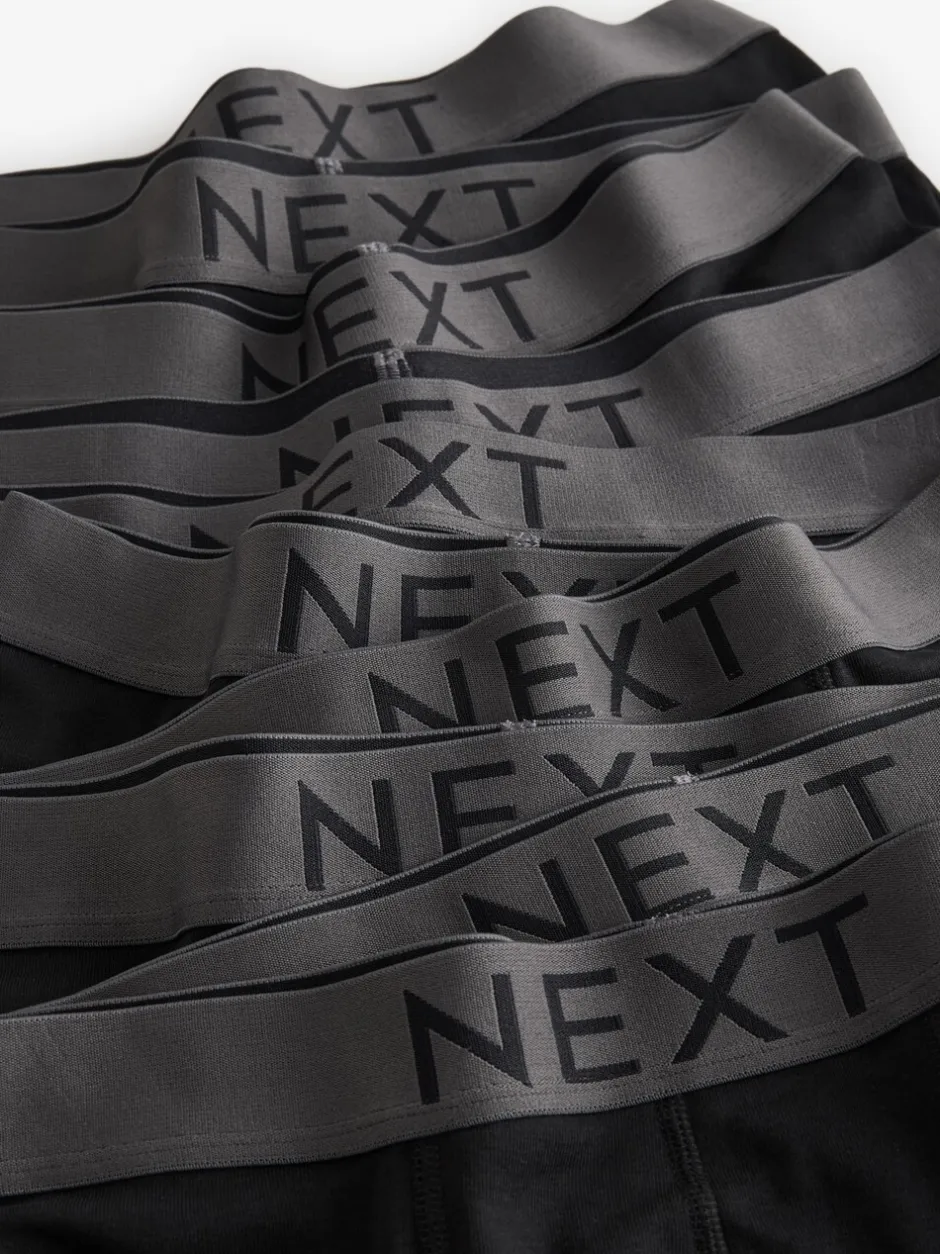 Ondergoed|Ondergoed|Next Zwart - Verpakking van 10 - 100% katoenen boxershorts