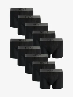 Ondergoed|Ondergoed*Next - Verpakking van 10 - A-frontboxershorts van 100% zuiver katoen Zwart