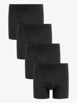 Ondergoed|Ondergoed|Next - Verpakking van 4 - Boxershorts met A-voorkant Zwart