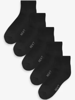 Sokken|Sokken|Next - Verpakking van 5 - Halfhoge sneakersokken met demping Zwart
