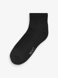 Sokken|Sokken|Next - Verpakking van 5 - Halfhoge sneakersokken met demping Zwart