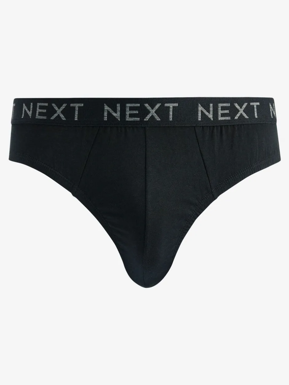 Ondergoed|Ondergoed|Next - Verpakking van 10 - Katoenrijke slips Zwart