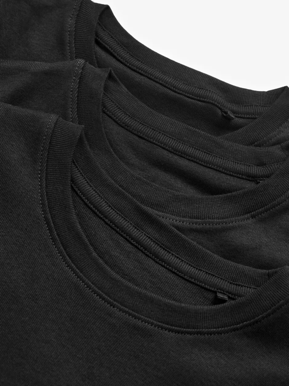 Ondergoed|Rompertjes En Hemdjes|Next - Verpakking van 3 100% katoenen shirts met korte mouwen (1,5-16jr) Zwart