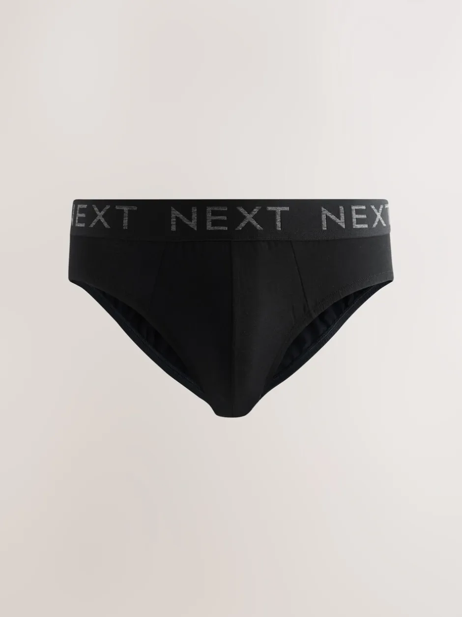Ondergoed|Ondergoed|Next - Verpakking van 5 - Katoenrijke slips Zwart