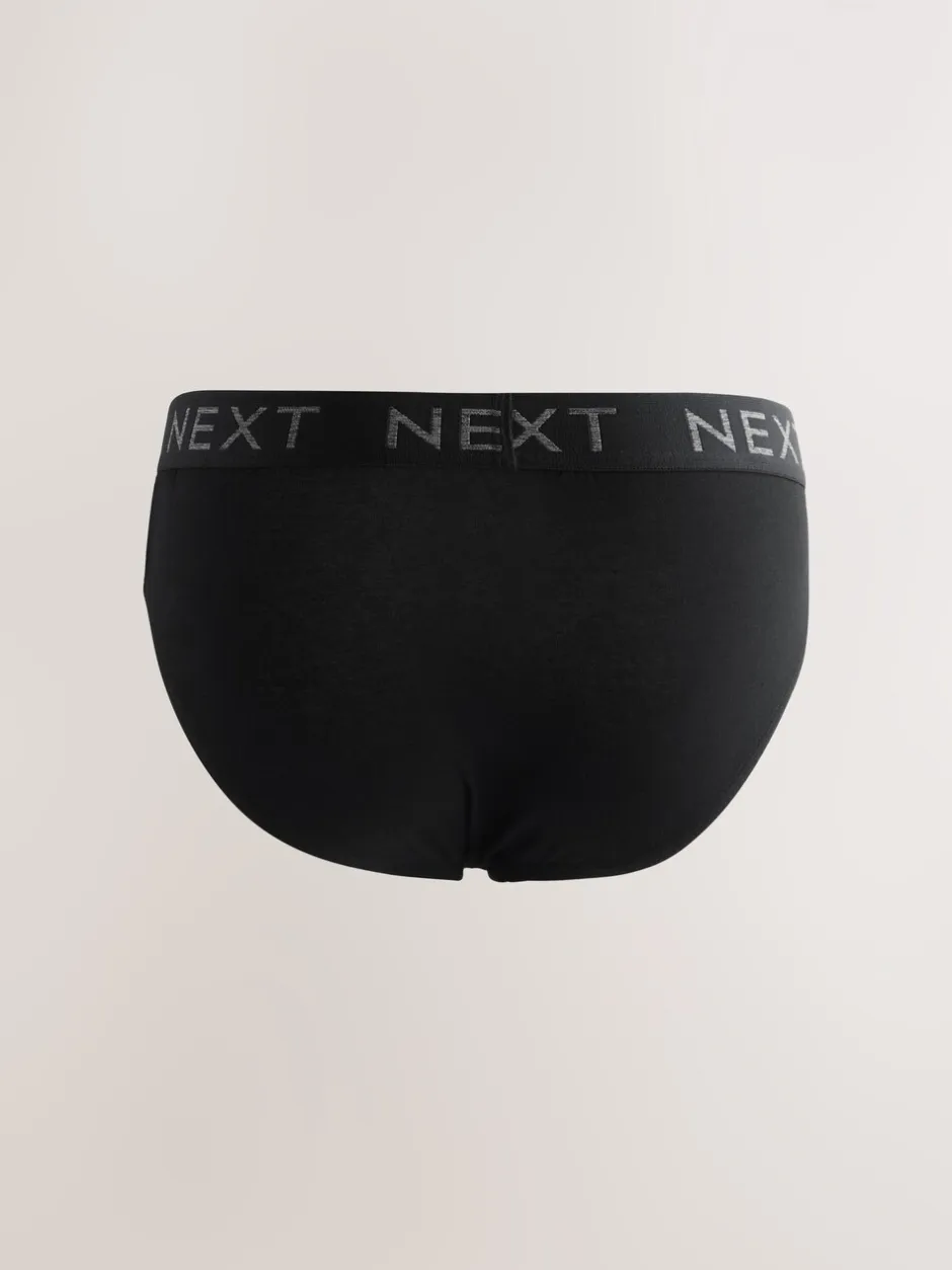 Ondergoed|Ondergoed|Next - Verpakking van 5 - Katoenrijke slips Zwart