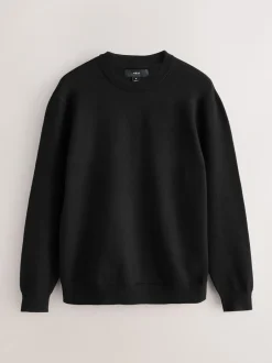 Gebreide Kleding*Next Zwart - Verpakking van 2 regular-fit zacht aanvoelende truien met ronde hals