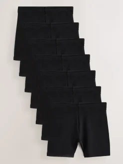 Schoolkleding|Shorts En Rokken*Next Zwart - Verpakking van 7 stretchy fietsshorts met hoog katoengehalte (3-16jr)