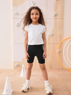 Schoolkleding|Shorts En Rokken|Next - Verpakking van 2 stretchy fietsshorts met hoog katoengehalte (3-16jr) Zwart
