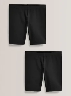 Schoolkleding|Shorts En Rokken*Next - Verpakking van 2 stretchy fietsshorts met hoog katoengehalte (3-16jr) Zwart
