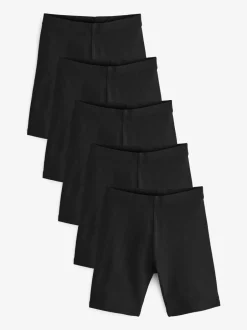 Schoolkleding|Shorts En Rokken*Next - Verpakking van 5 stretchy fietsshorts met hoog katoengehalte (3-16jr) Zwart